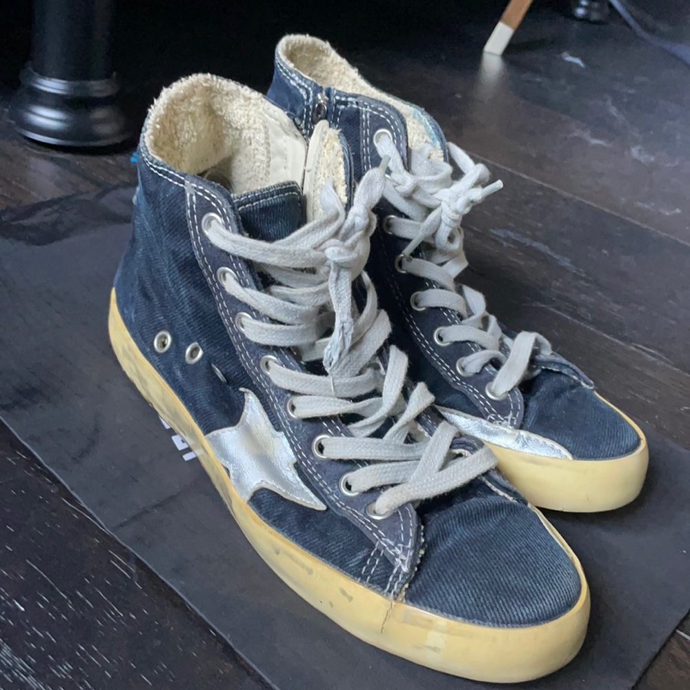 Golden Goose Francy blue cloth denim sneakers 37/7